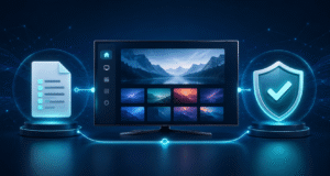 IPTV legality guide comparing a player app, playlist, and licensed content rights